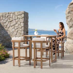 Barstuhl Santiago Aluminium Holzoptik