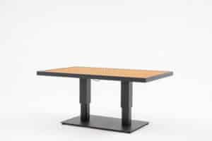 Gartentisch/Couchtisch Emerald 150 x 90 cm höhenverstellbar Aluminium/Holz