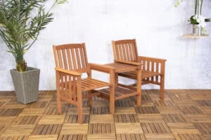 Gartenbank SenS-Line Memphis Tête-à-Tête Naturbraun Hartholz