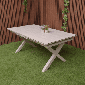 Ausziehtisch Monte Carlo Warmweiß 180–240cm Gartentisch