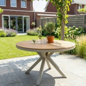 Runder Gartentisch Calgary Warmweiss 140 cm