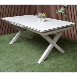Ausziehtisch Monte Carlo Warmweiß 180–240cm Gartentisch